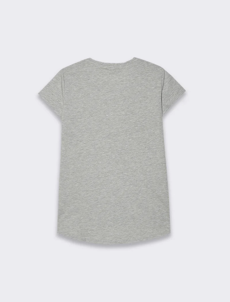T-shirt con stampa da donna - Grigio chiaro mel.