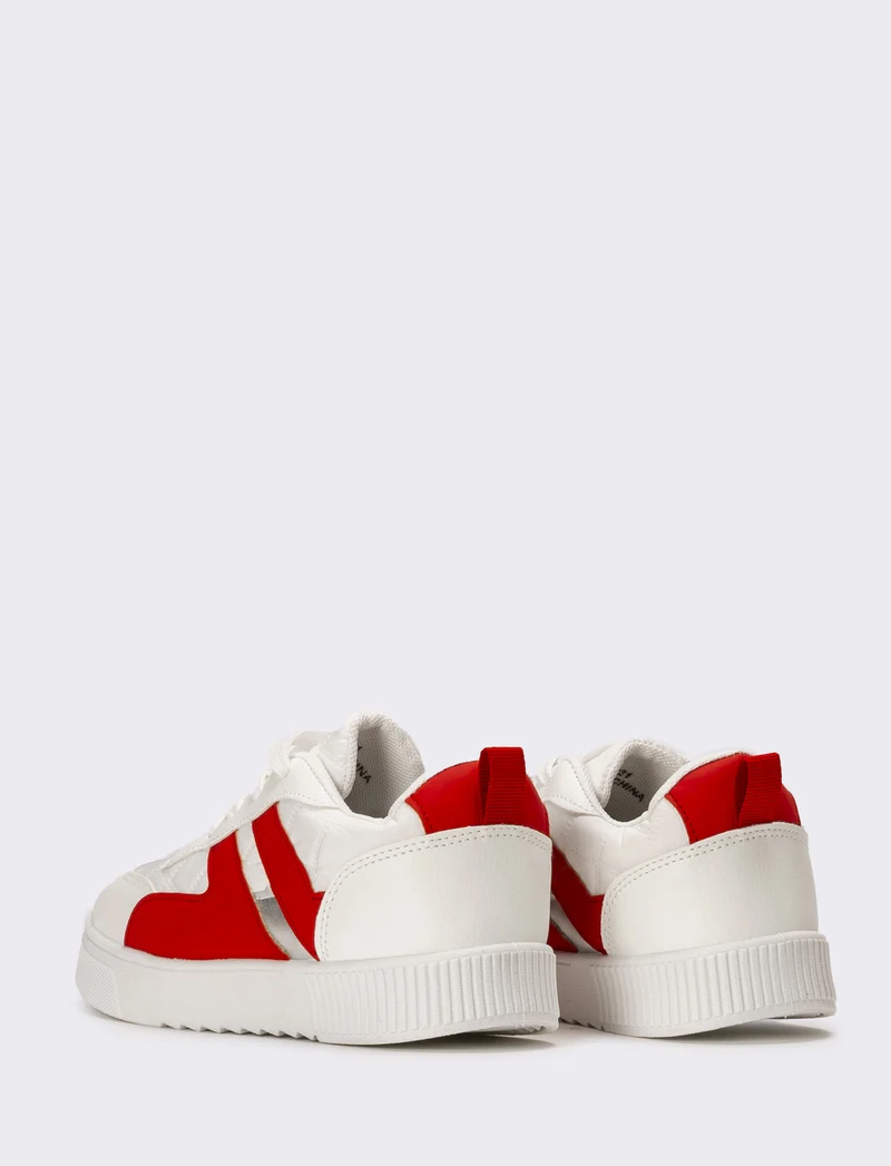 Sneakers da bambino - bian-rosso