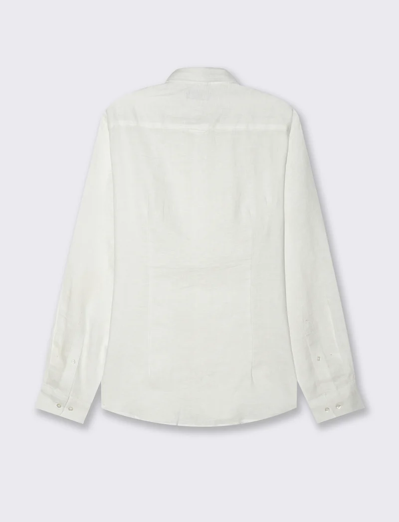 Camicia 100% lino da uomo - Bianco