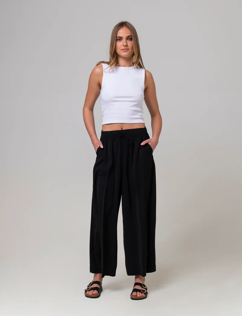Pantalone con coulisse da donna - Nero