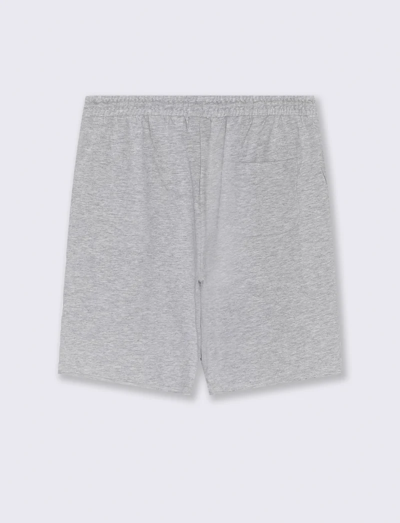 Bermuda basic in felpa con vita jogger da uomo - Grigio mel.