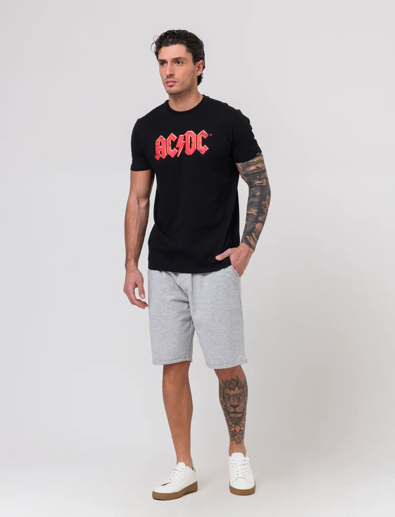 Bermuda basic in felpa con vita jogger da uomo - Grigio mel.