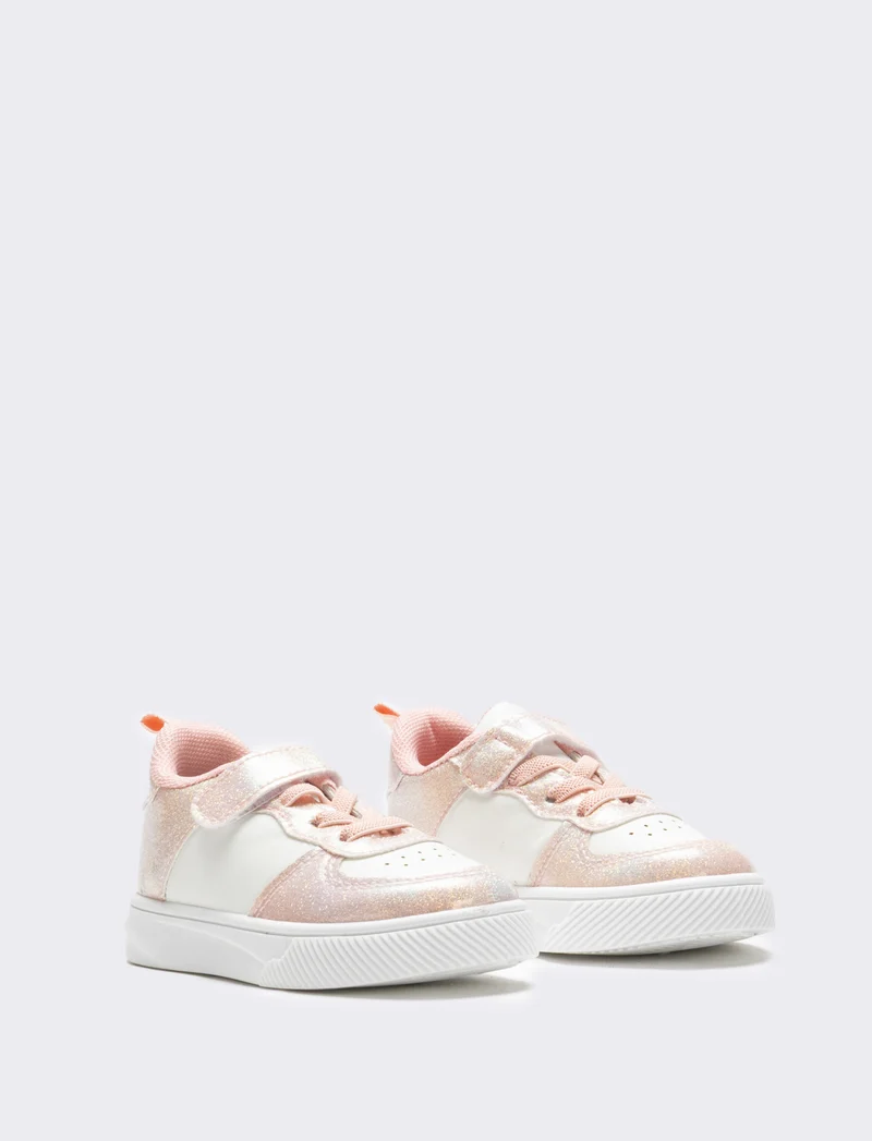 Sneakers da bambina glitterata - Bianco