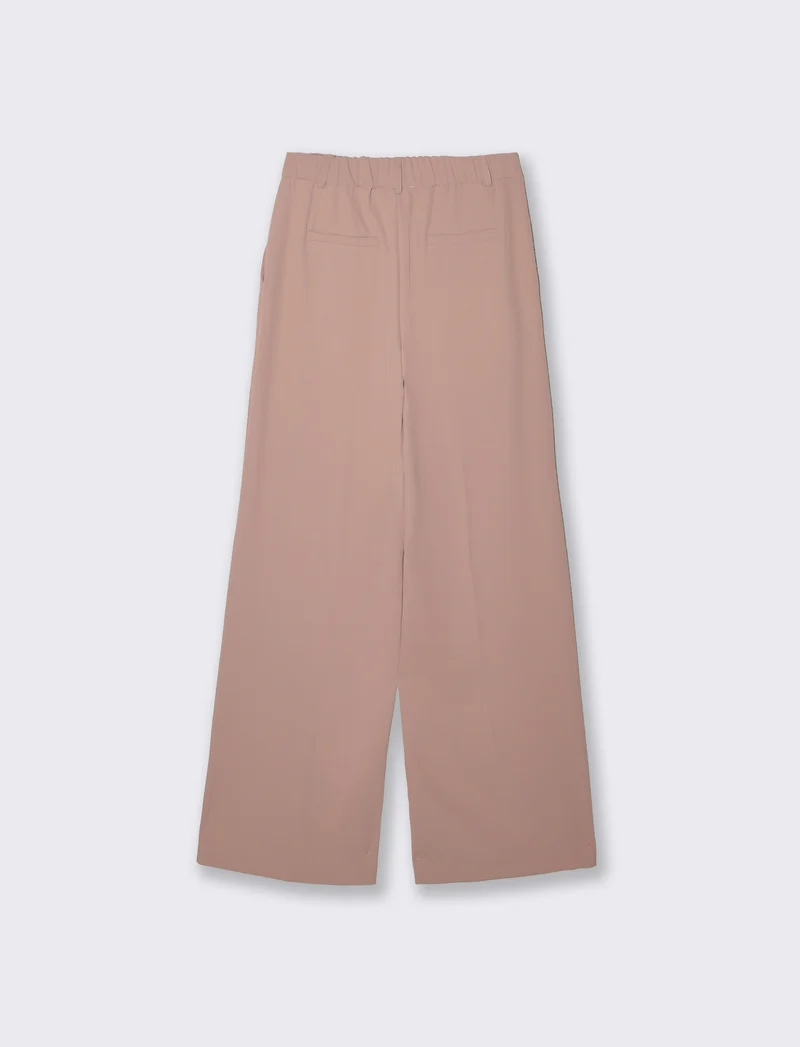 Pantalone palazzo in tessuto fluido - Rosa