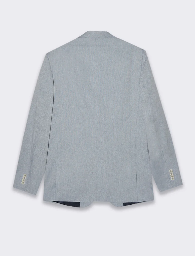 Blazer da completo struttura oxford da uomo - Celeste