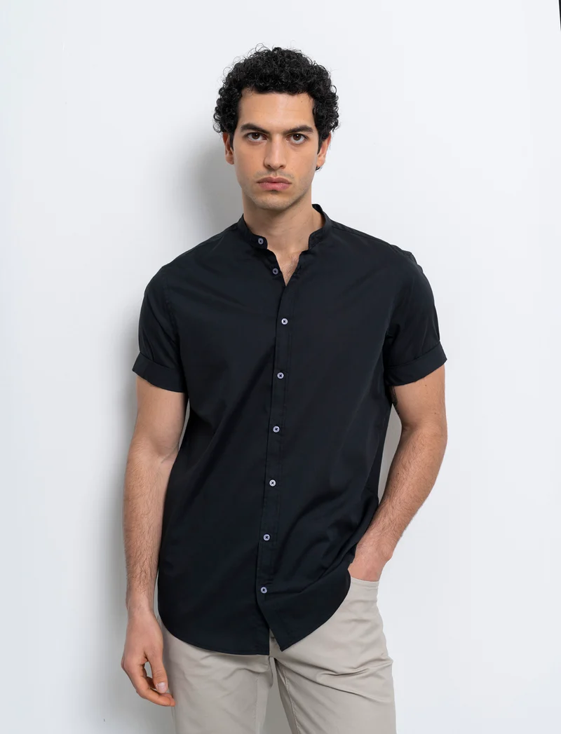 Camicia basic regular fit easy iron da uomo - Nero