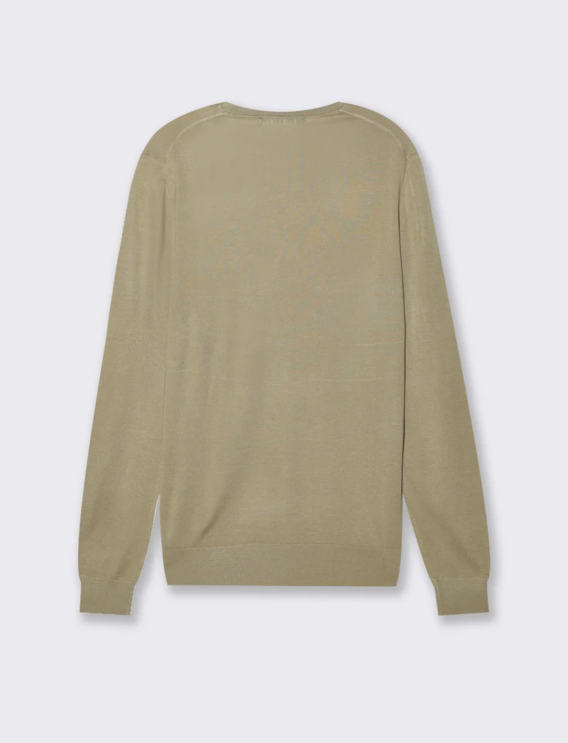 Maglia basic effetto cachemere da uomo - Verde salvia