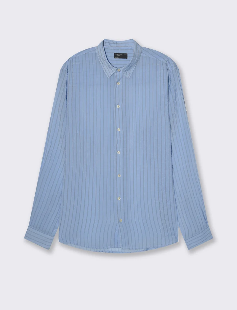 Camicia a righe premium quality da uomo - Celeste