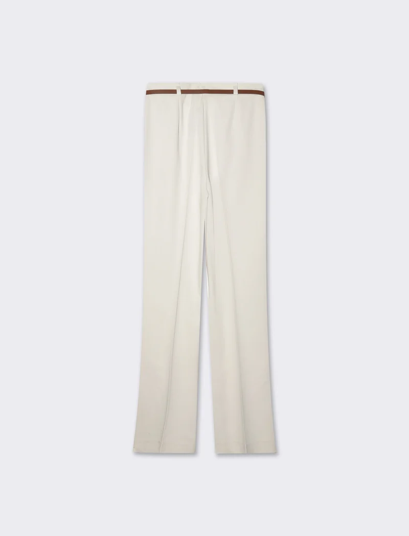 Pantalone con cintura da donna - Bianco panna