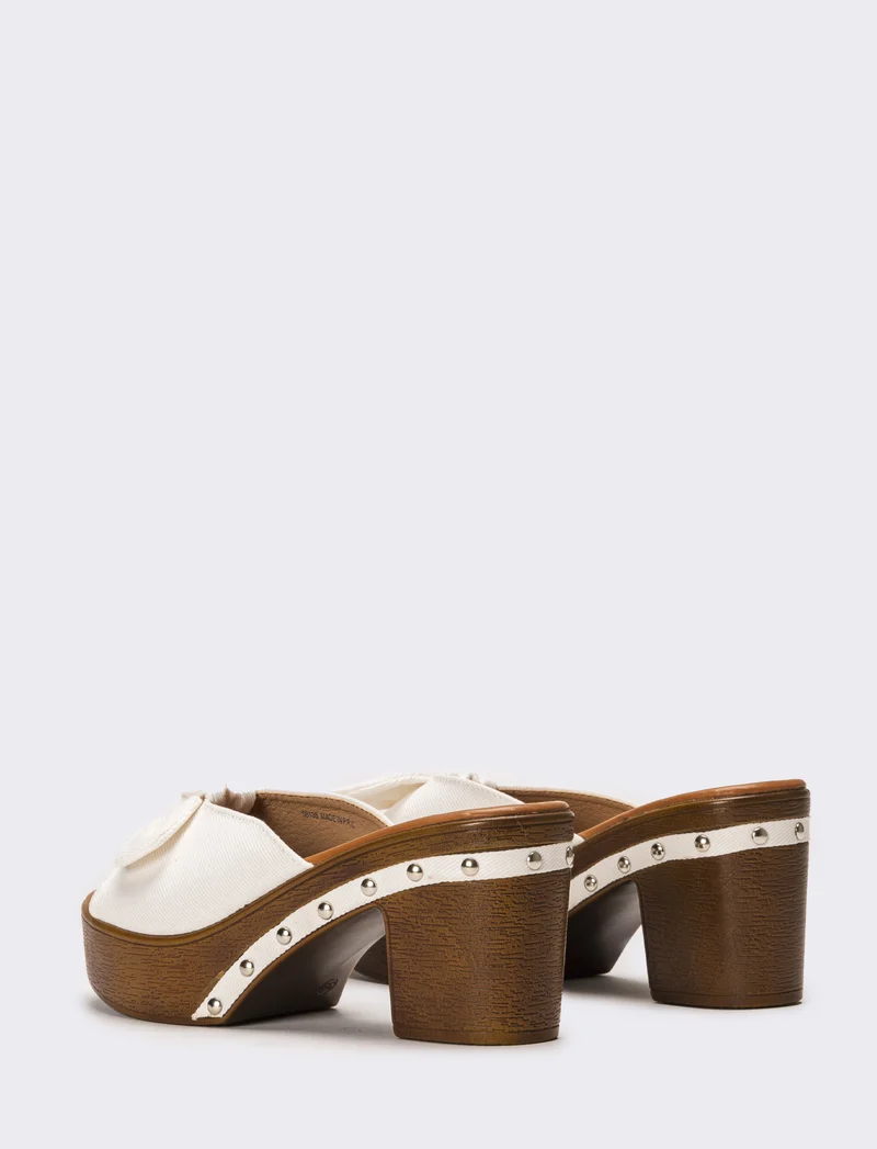 Sabot con fiocco da donna - Bianco