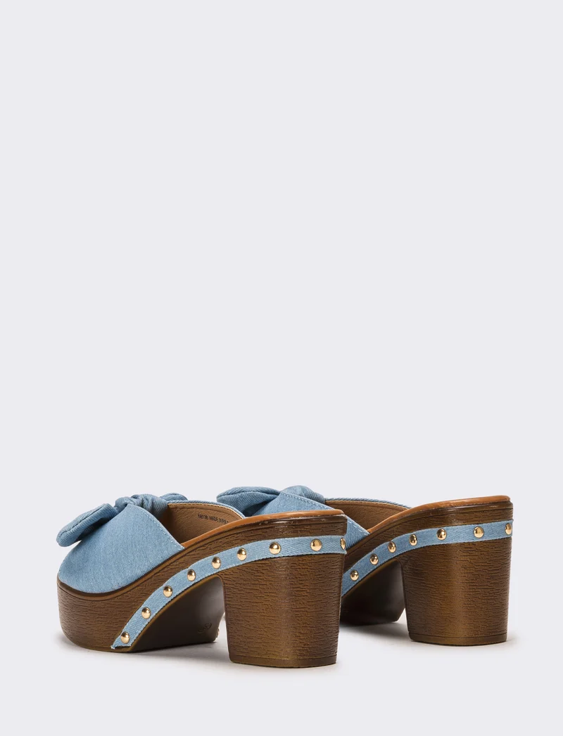 Sabot con fiocco da donna - Jeans