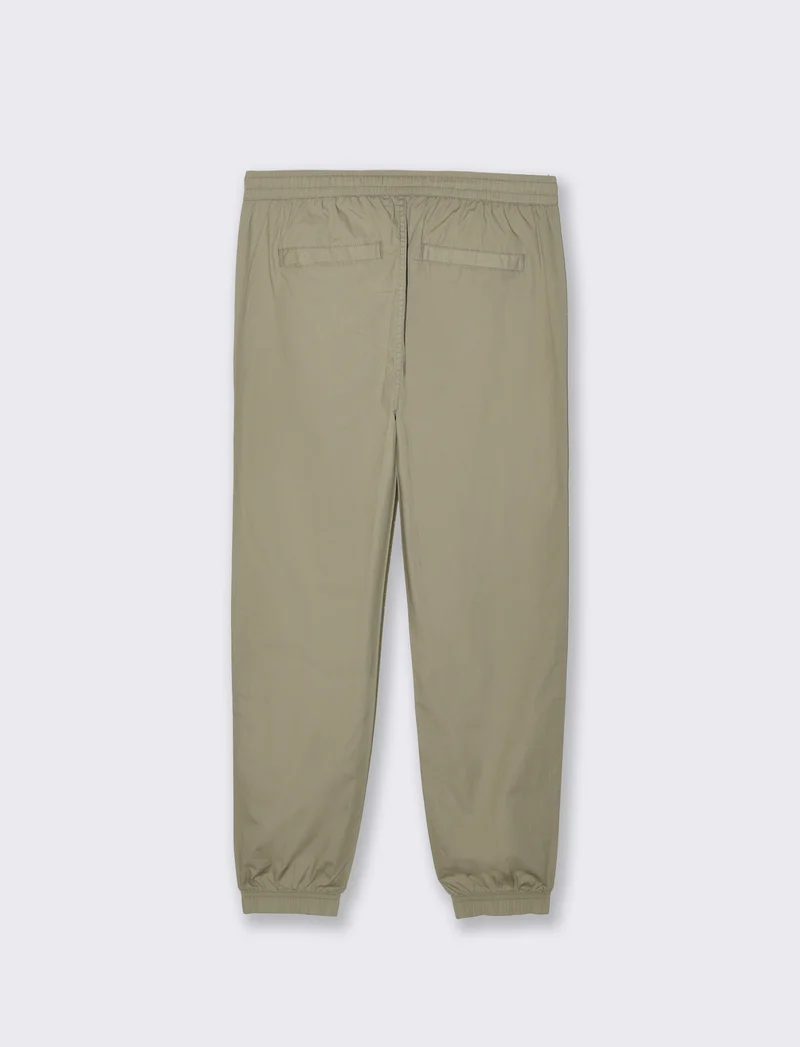 Pantaloni in cotone con vita jogger da uomo - Verde salvia