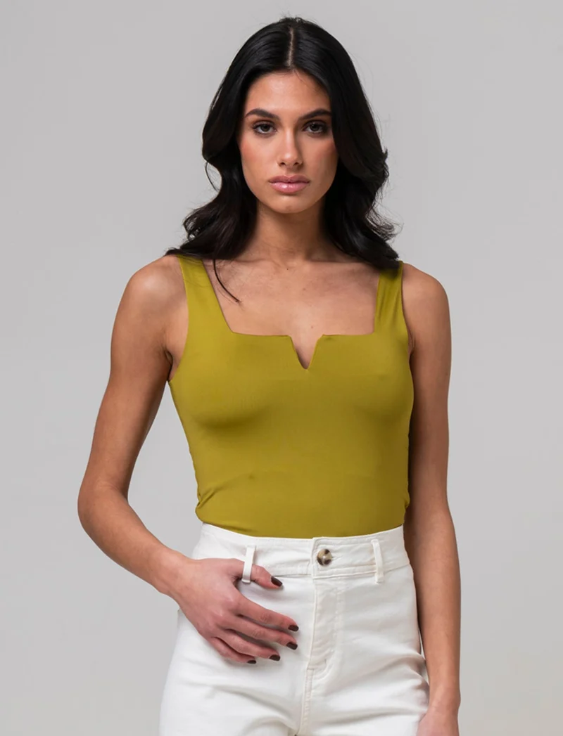 Top con spallina larga da donna - Verde pistacchio