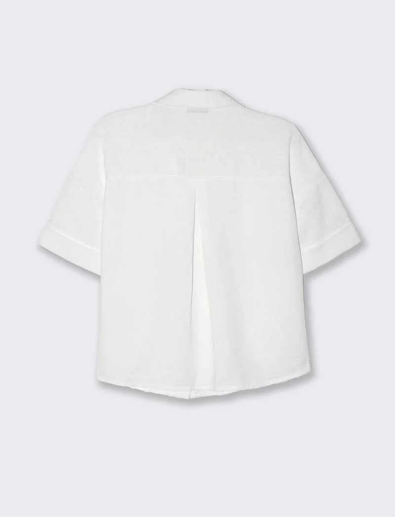 Camicia manica corta da donna - Bianco