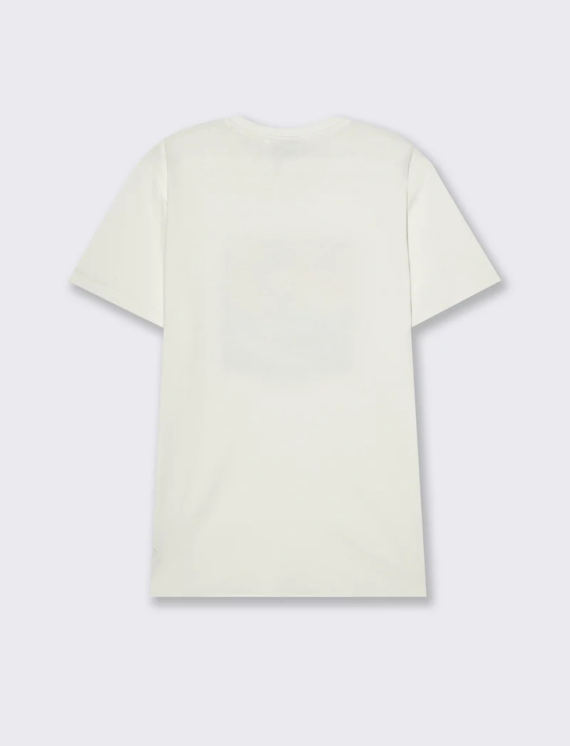 T-shirt con stampa effetto ricamo da uomo - Bianco