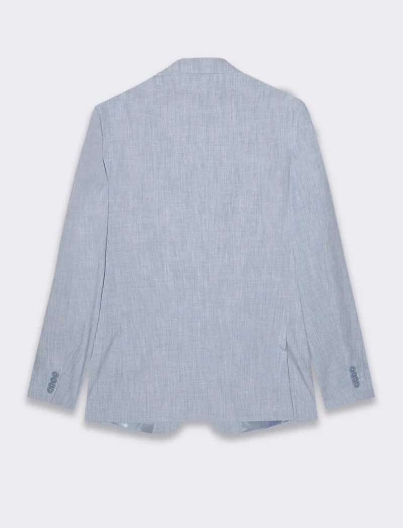 Blazer da completo effetto lino da uomo - Blu