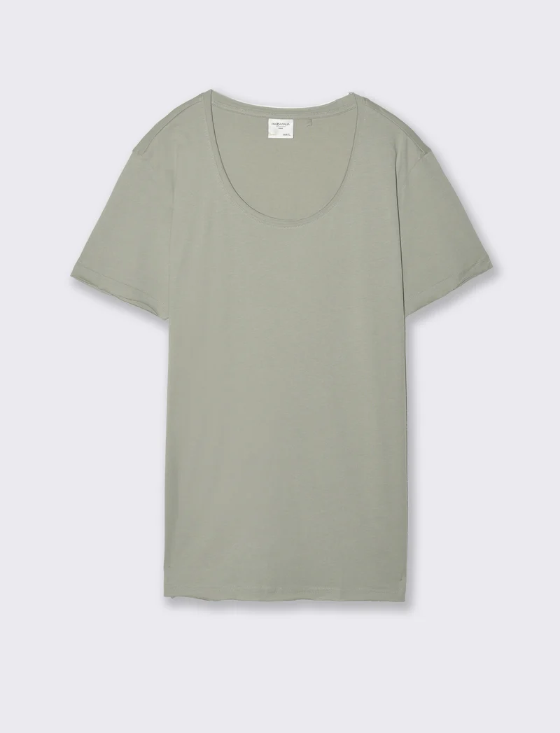 T-shirt scollo ampio regular fit da uomo - Verde