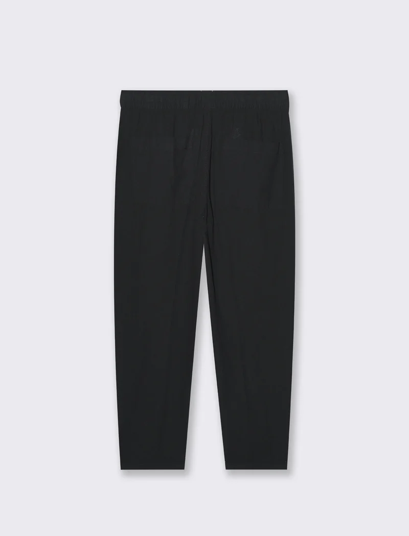 Pantaloni jogger in tessuto misto lino da uomo - Nero