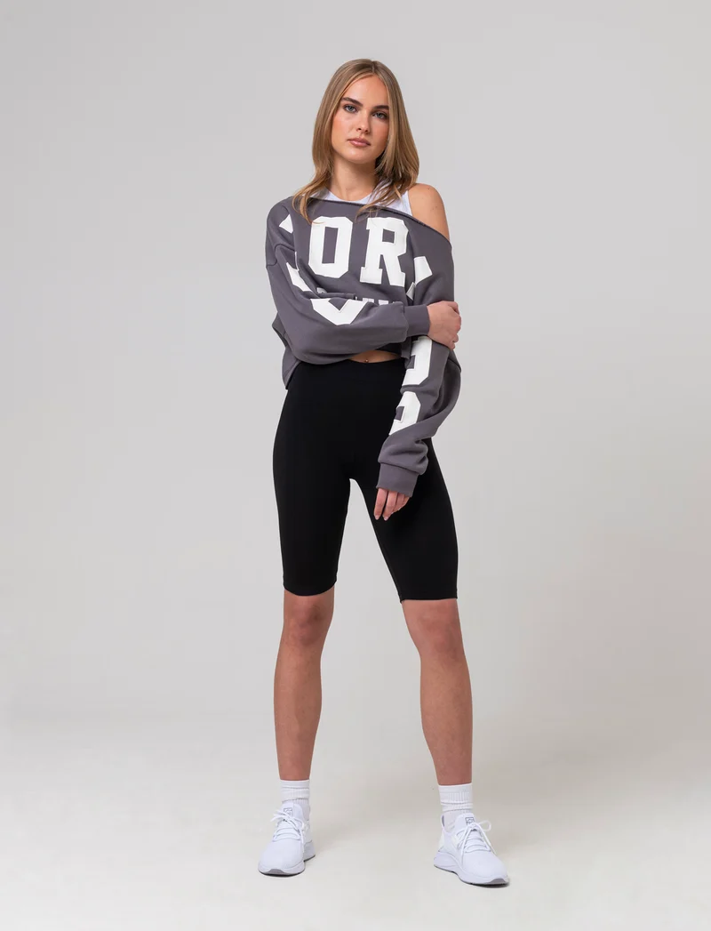 Leggings corto basico da donna - Nero