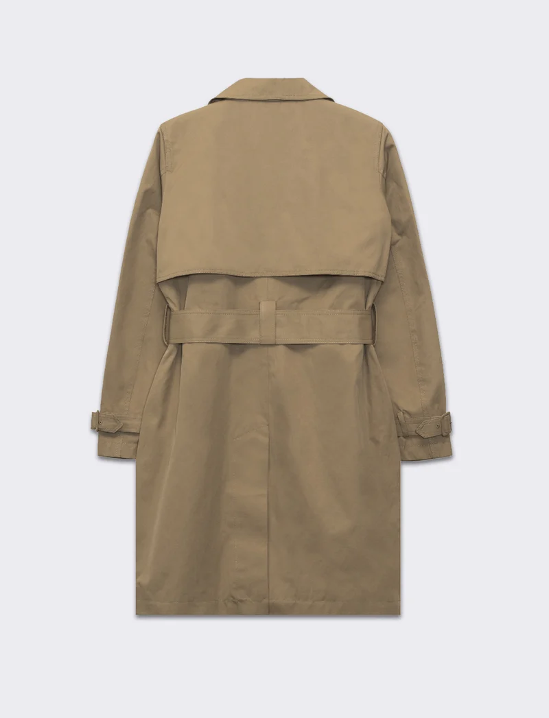 Trench con cintura da donna - Beige fieno