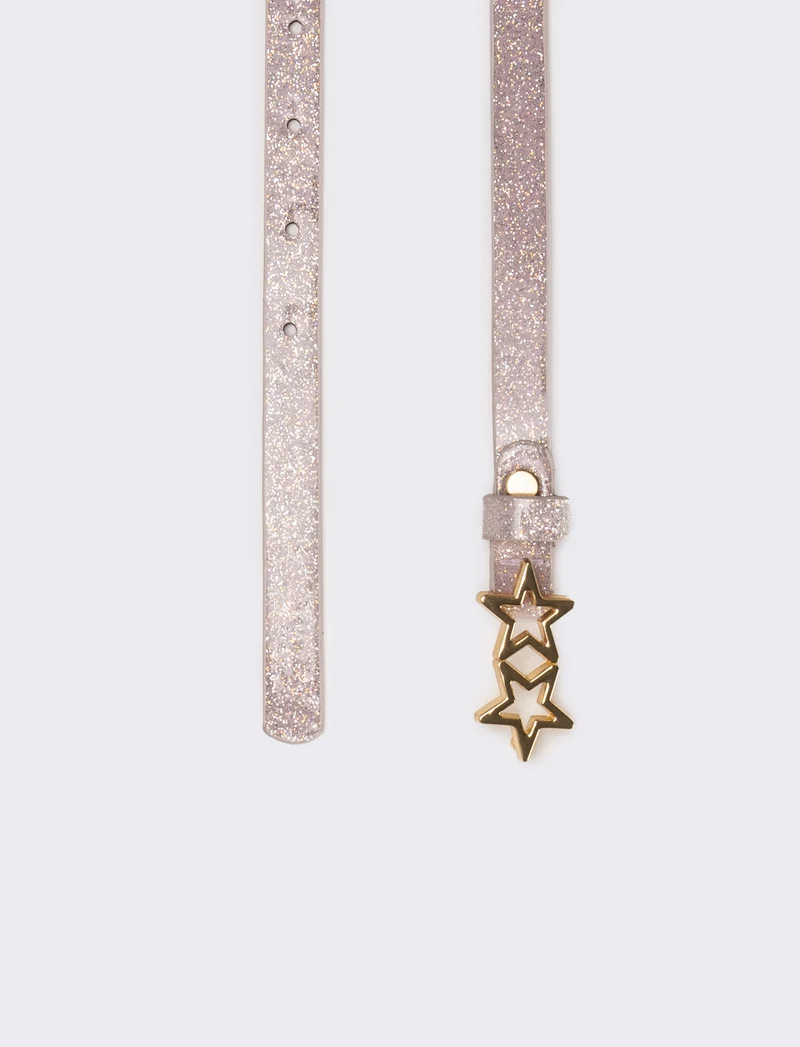 Cintura bambina liscia lurex - Rosa