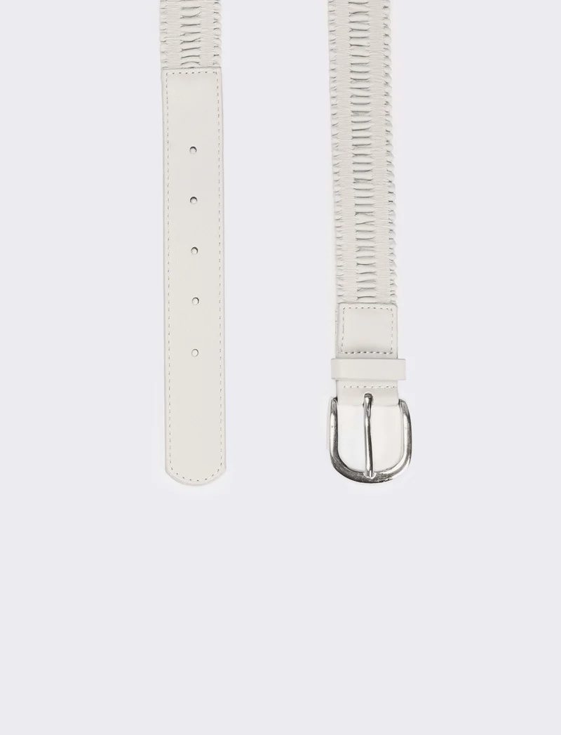 Cintura bambina goffrata - Bianco