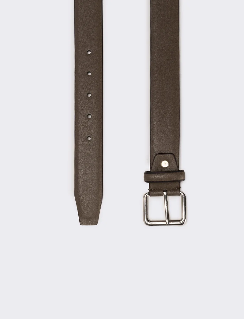 Cintura uomo fibbia quadrata - Marrone