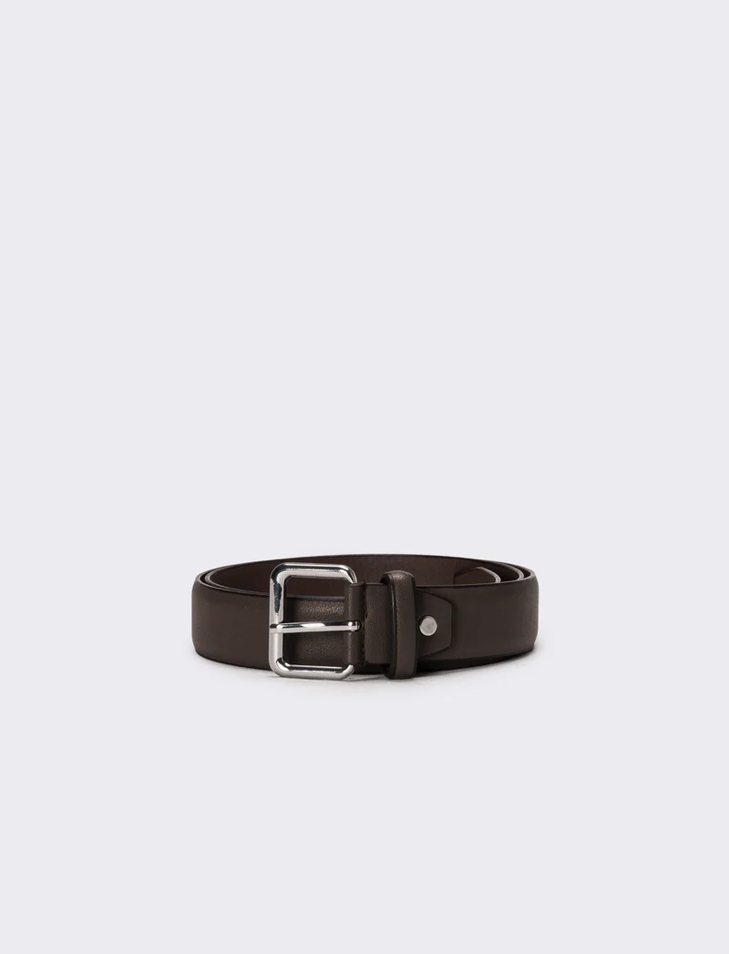 Cintura uomo fibbia quadrata - Marrone