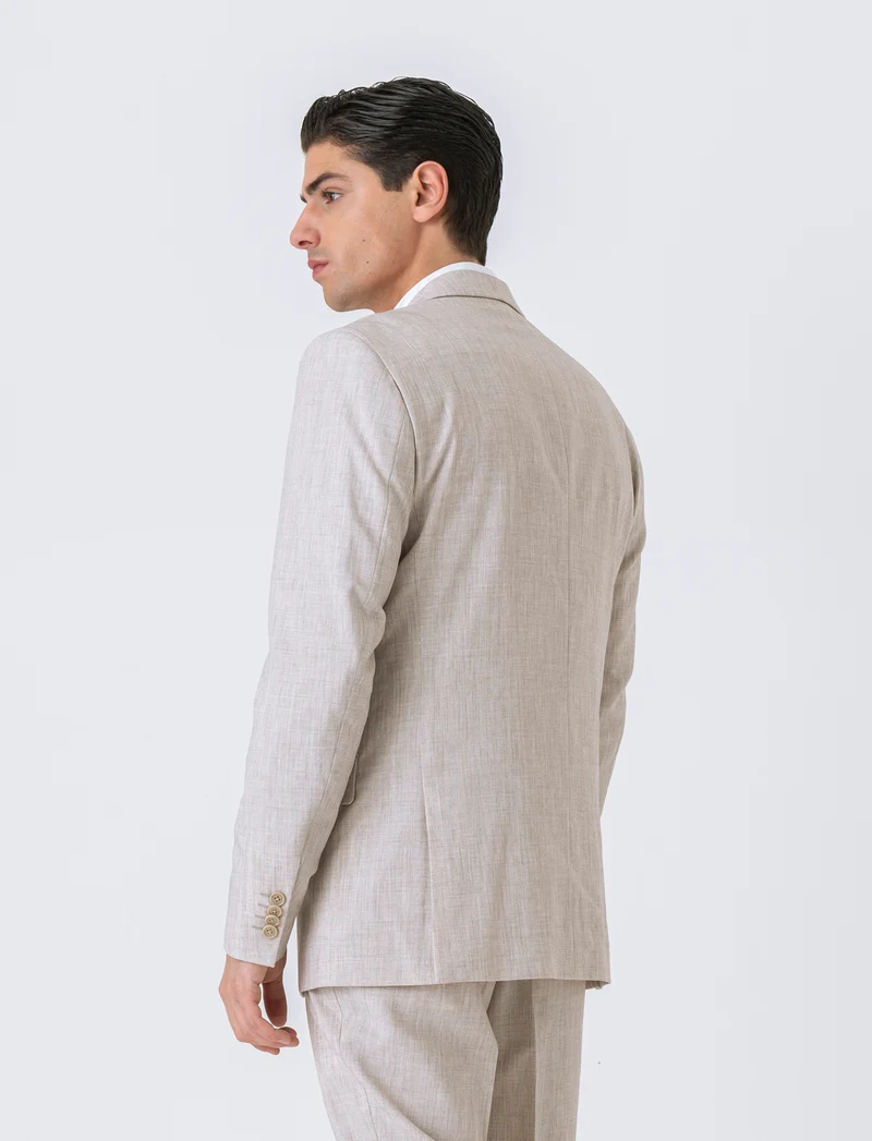 Pantaloni da completo effetto lino da uomo - Beige