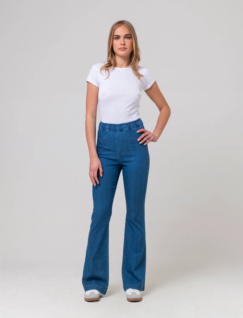 Pantalone a zampa da donna - Denim
