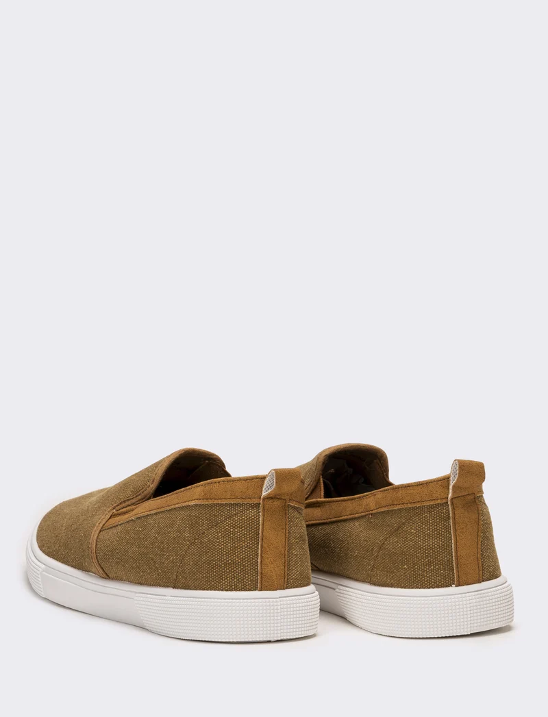 Slip-on da uomo in canvas - Cammello
