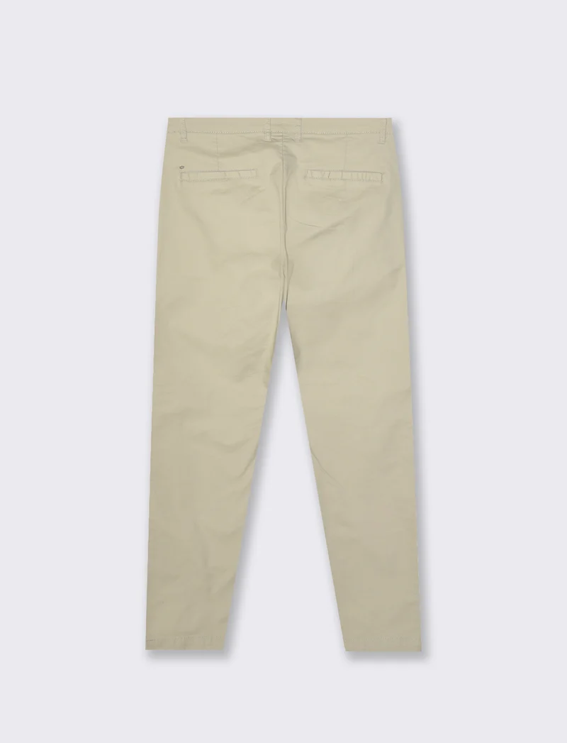 Pantaloni chino slim fit tessuto operato da uomo - Sabbia