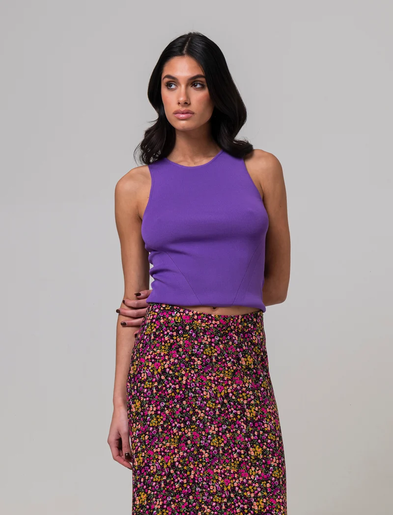Top in maglia da donna - Porpora