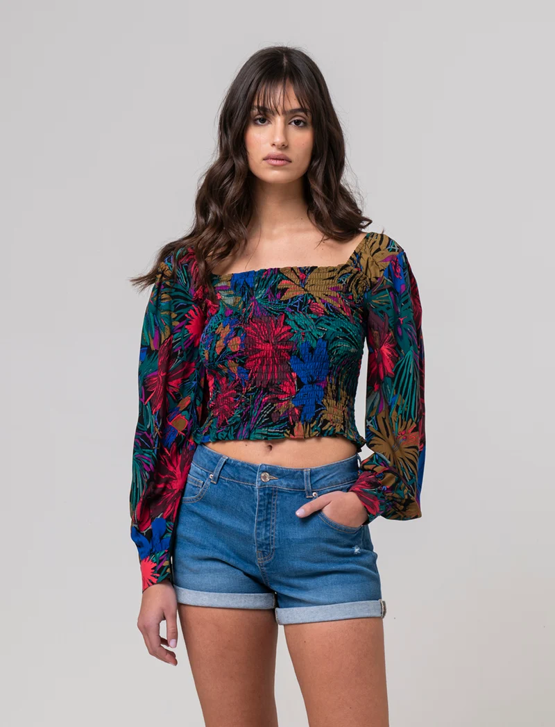 Casacca manica lunga con arriccio da donna - var 2