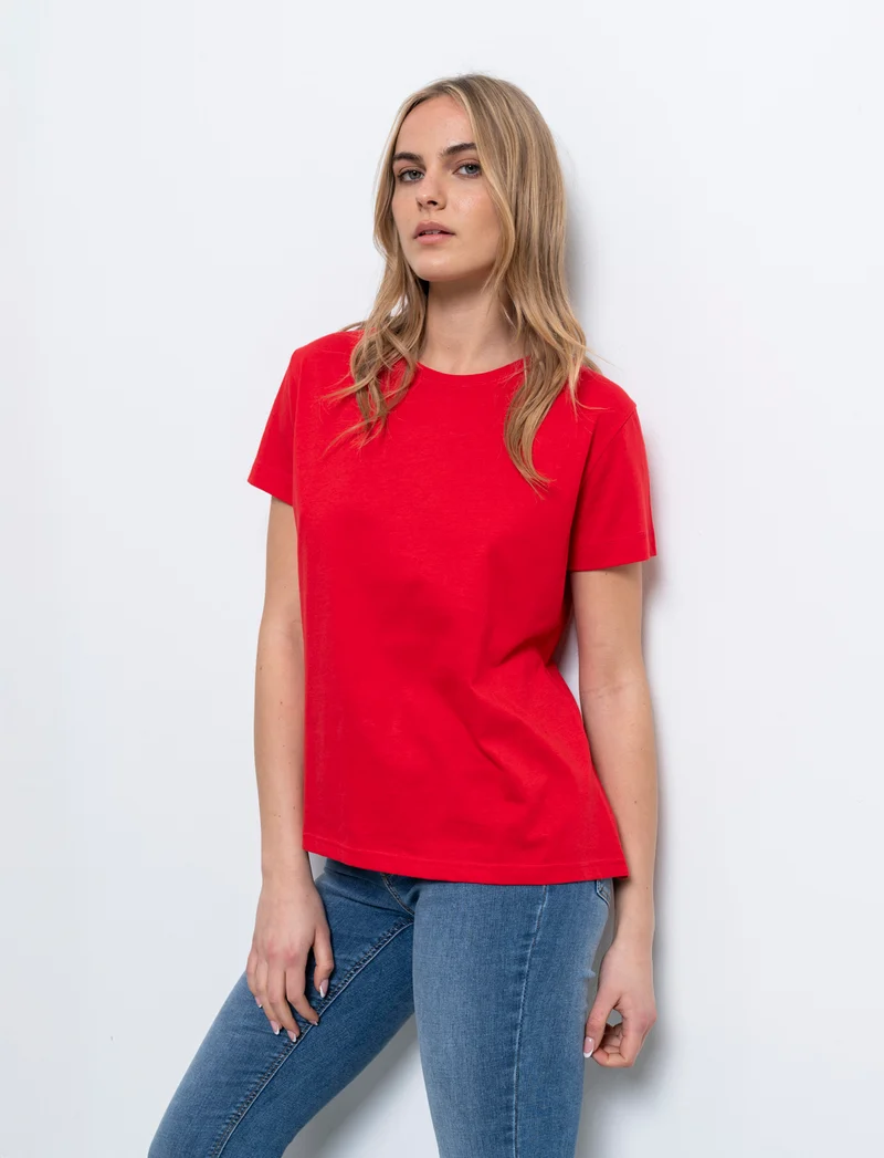 T-shirt basica da donna - Rosso