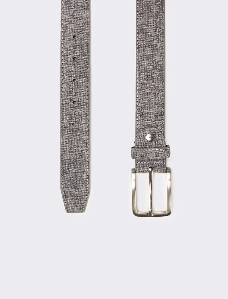 Cintura uomo effetto tessuto - Grigio