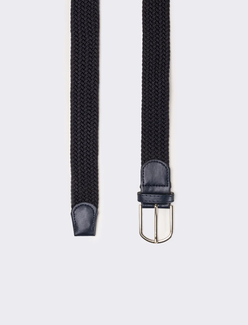 Cintura elastica intrecciata uomo - Blu