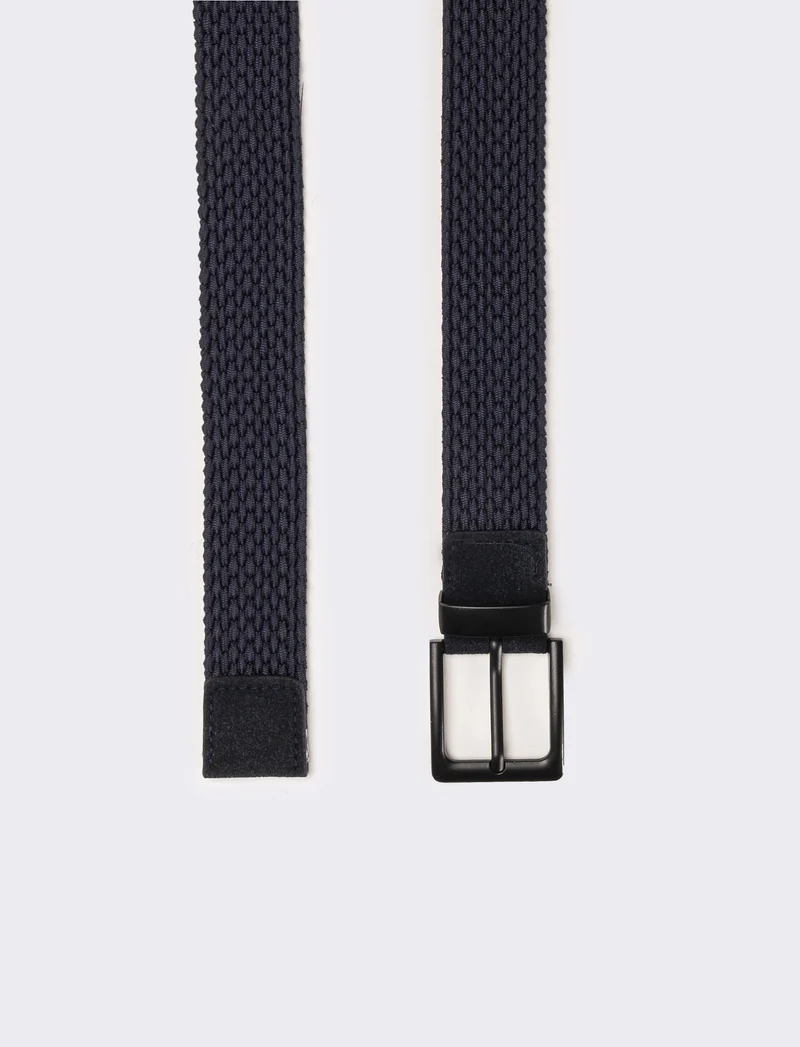 Cintura uomo elastica intrecciata - Blu navy