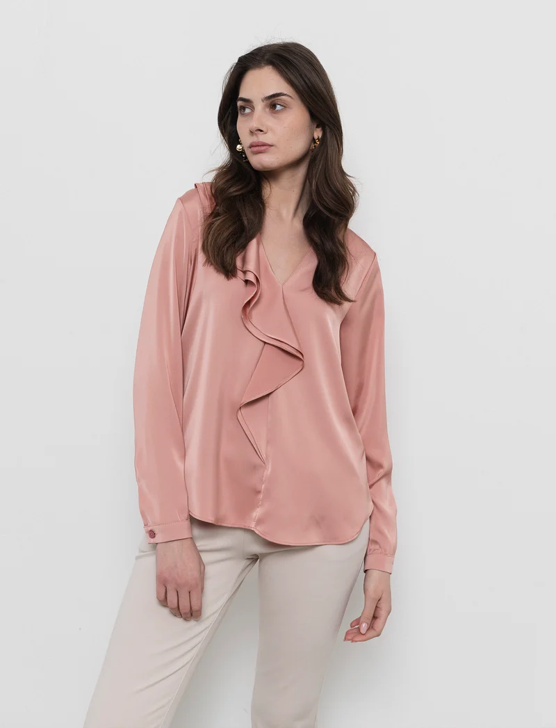 Casacca con rouches - Rosa