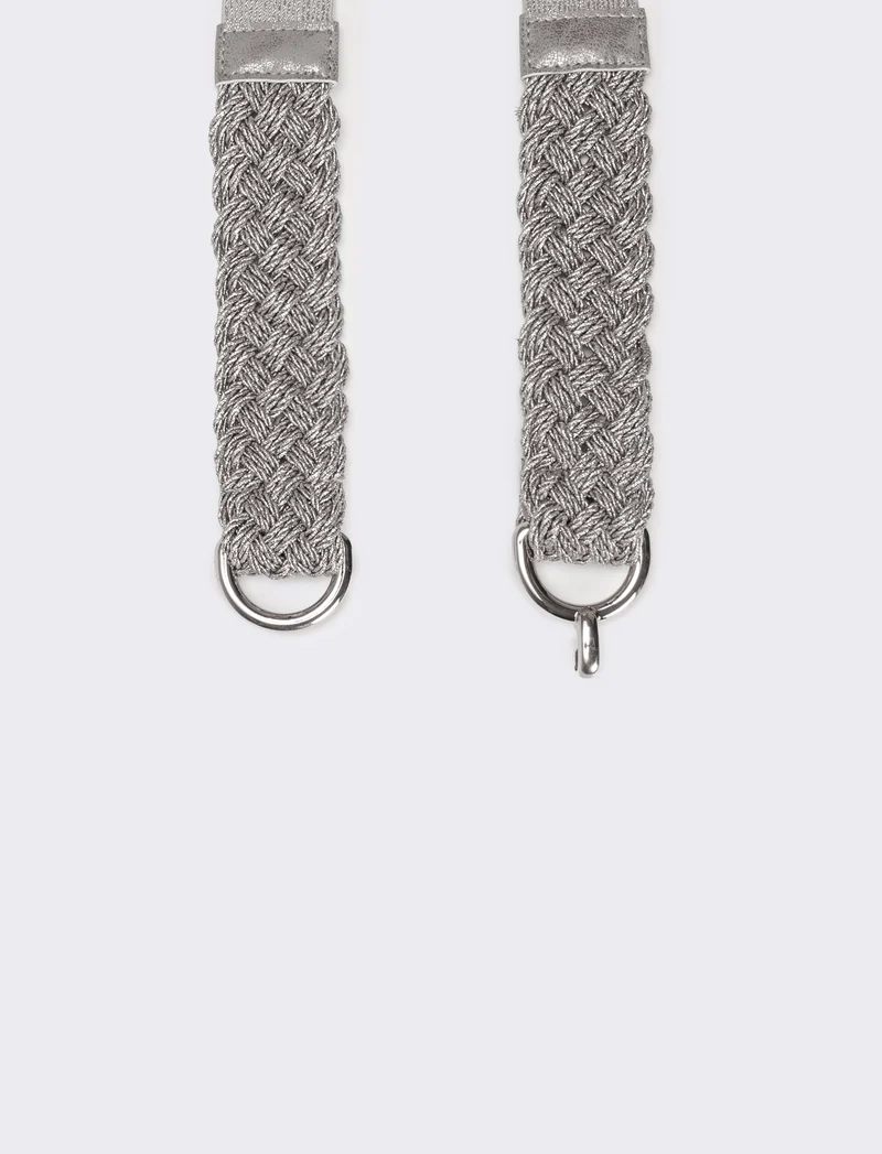 Cintura donna fusciacca elastica con lurex - Argento