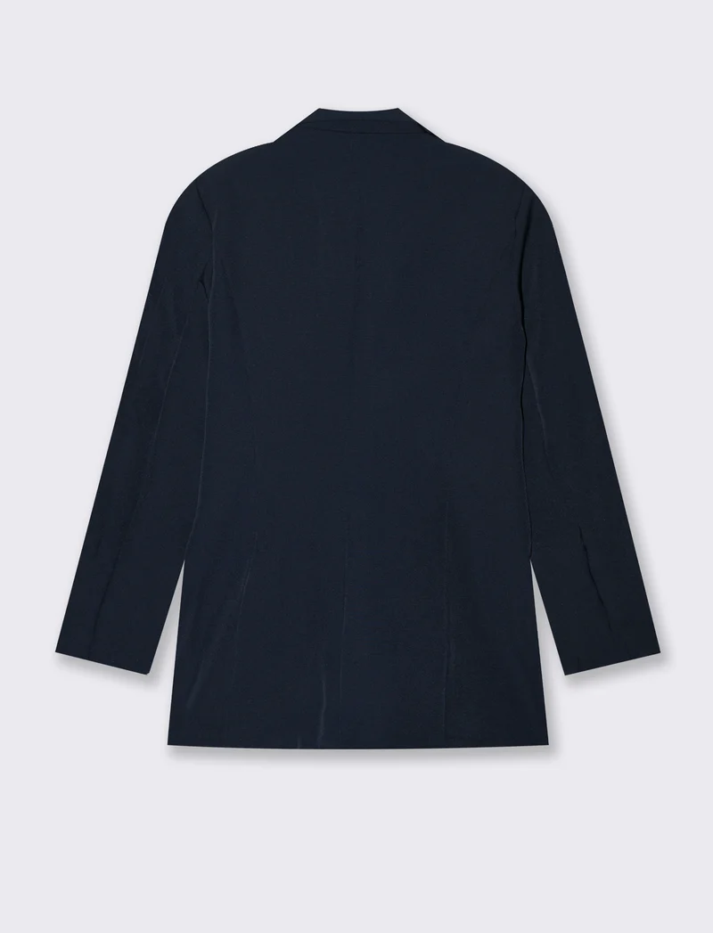 Blazer donna con collo revers e tasche - Blu