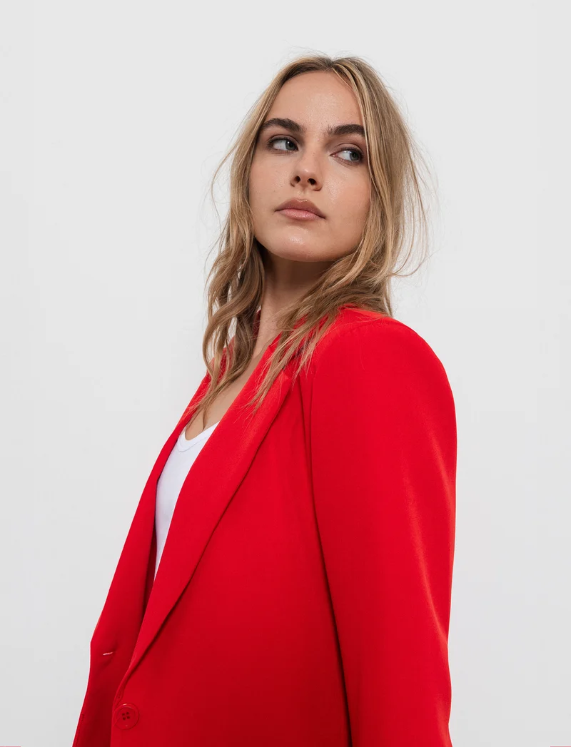Blazer donna con collo revers e tasche - Aragosta