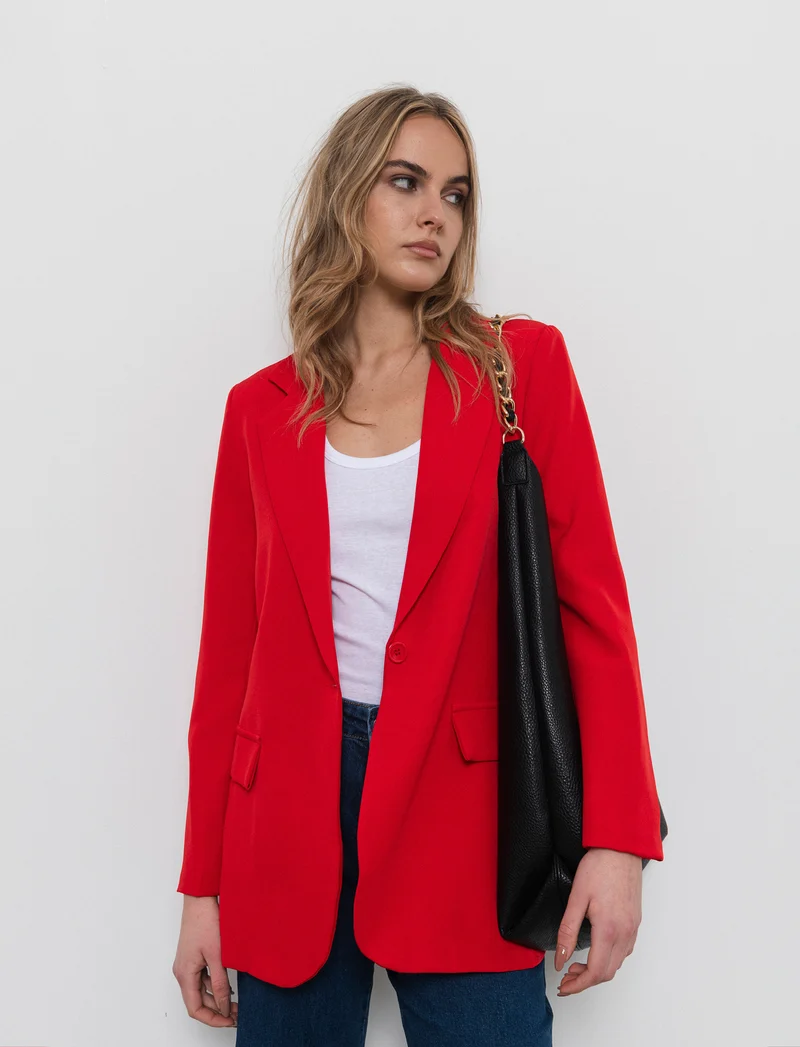 Blazer donna con collo revers e tasche - Aragosta