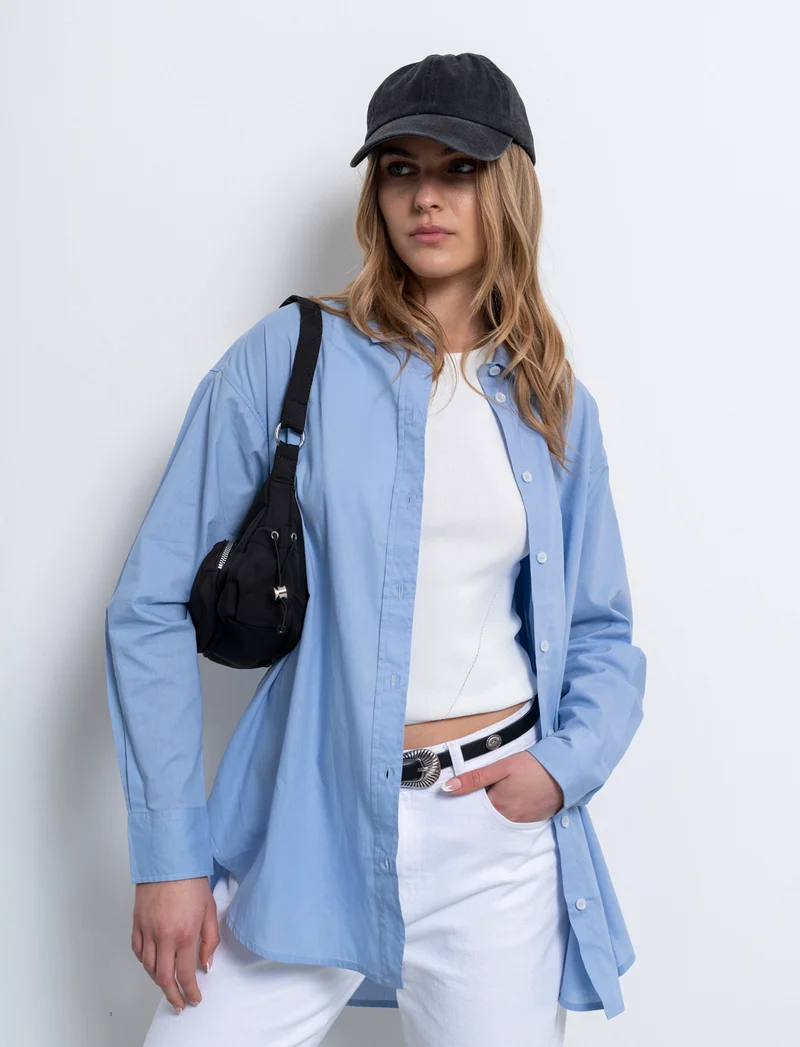 Camicia basica da donna - Blu chiaro