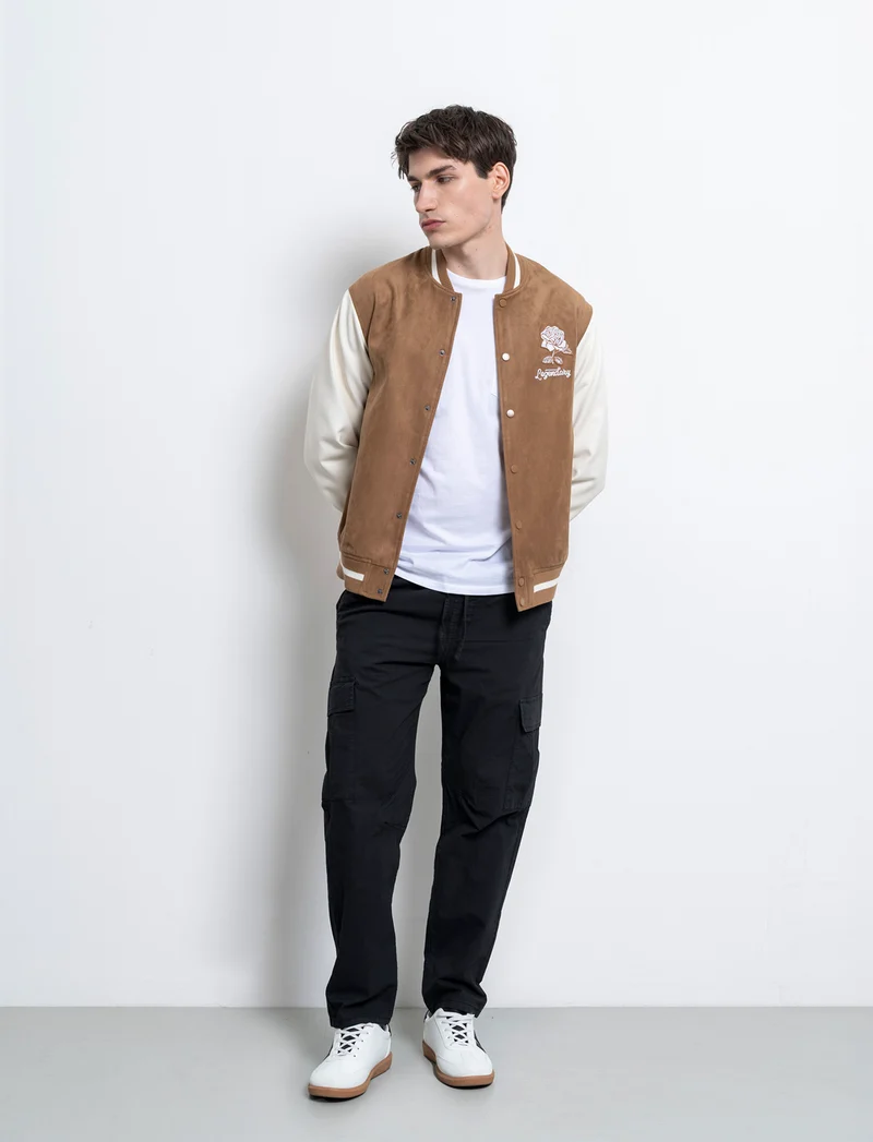 Pantaloni cargo straight fit da uomo - Nero
