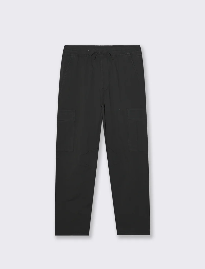 Pantaloni cargo straight fit da uomo - Nero