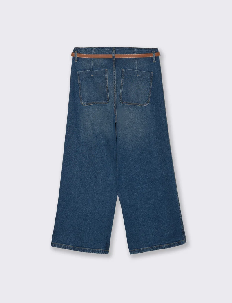 Jeans con cintura da donna - Denim