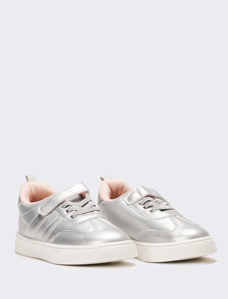 Sneakers da bambina argentata - Argento