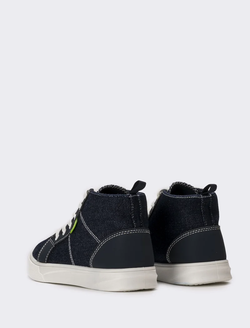 Sneakers da bambino a collo alto - Denim