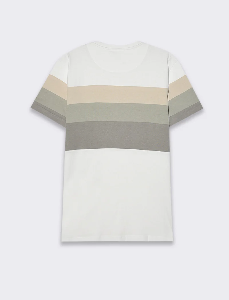 T-shirt con fascia multipla da uomo - Bianco